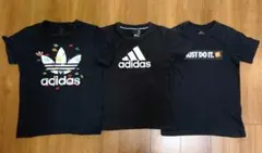 adidas　Nike　黒Tシャツ3枚 130程度　男の子