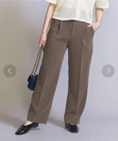 ビューティーアンドユース タック ワイドストレート パンツ -ウォッシャブル-