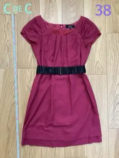 クードシャンス　ワンピース　濃ピンク／光沢　38