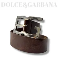 希少✨DOLCE&GABBANA ドルガバ レザーベルト DGロゴ ブラウン