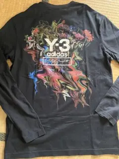 Y-3 adidas 長袖カットソー XS/TP 花柄　ブラック
