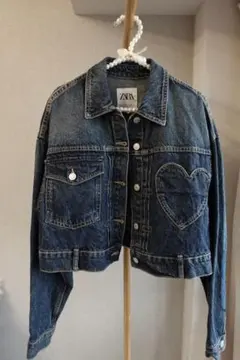 【セットアップ】ZARA デニム ジャケット ハートデザイン