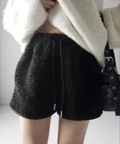 me+em select (ミームセレクト) ハイウエストボアショートパンツ