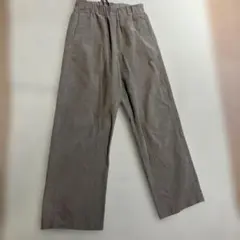 ベージュ コーデュロイ ワイドパンツ