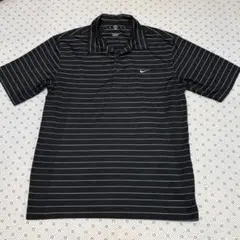 ☆ナイキ　ゴルフウェア　ひんやり　ドライ　半袖　ポロシャツ　ボーダー　L