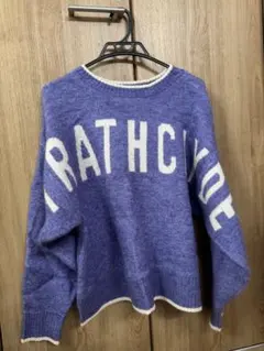 紫色 ニットセーター