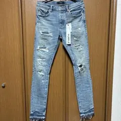 purple brand デニム　31 ブルー　スキニー　ダメージジーンズ 定番大人気モデル‼️PURPLE BRAND スキニーデニム ライトブルー31