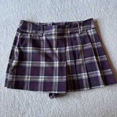 zara ミニスカート プリーツスカート チェック柄 ローライズスコート