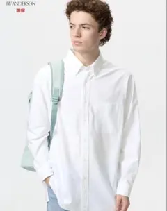 ユニクロ オックスフォードオーバーサイズシャツ 白 ホワイト サイズL