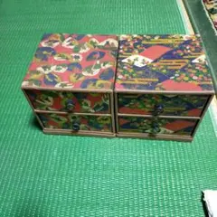 和紙小物入れ　小物入れ　レトロ引き出し　引き出し　ケース