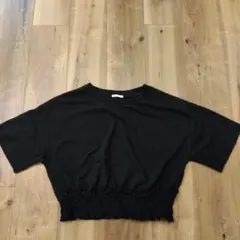 ブラック クロップドTシャツ