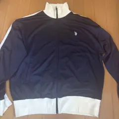 ポロ刺繍 ネイビー ハイネック ジャケット