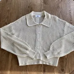 AZUL BY MOUSSYメッシュ編みカーディガン Fサイズ ベージュ