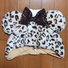 ヒョウ柄 ファンキャップ ディズニーリゾート ミニー ブラウン 茶色 レオパード