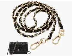 ショルダーバッグ用チェーン 黒金 120cmブラックゴールド