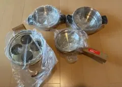 未使用 最高級 しばのキッチン ゴールド フライパン3点セット IH対応