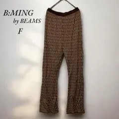 《ビーミングバイビームス》美品　ジオメトリック ジャカード ニット パンツF茶系