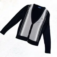 フレッドペリー　カーディガン　長袖　シルク混　ブラック