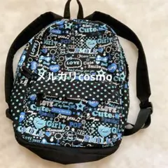平成レトロ 平成女児 Y2K 00s リュック 英字ロゴ ドット ブラック 