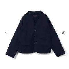 グランマママドーター toro DONGURI柄スタンドカラージャケット 紺色のサムネイル