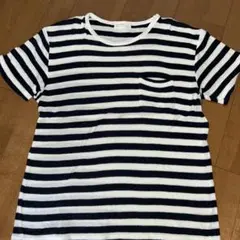 BACK NUMBER ネイビー/ホワイトストライプ Tシャツ M