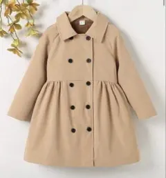 ベージュ ボア裏地付き コート 5Y