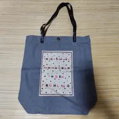 キャンバス トートバッグ グレー レザーハンドル