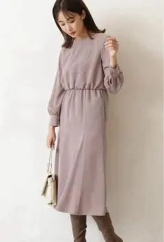 NBB【洗える】ゴアードフレアワンピース