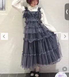 松本かれんちゃん着用　merry Jenny チュールドロストキャミワンピース 松本かれん コラボ】チュールドロストミニキャミワンピースmerry jenny