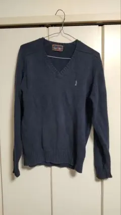 9号 イーストボーイ ネイビー Vネック セーター 綿100%