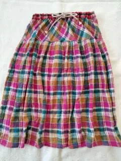 cube sugar チェックスカート　裏地付き