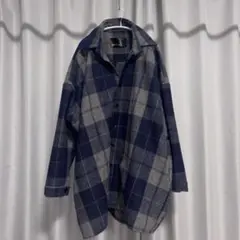 minsobi ビッグシルエットウールチェックシャツ