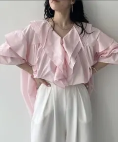 wee9s big collar frill blouseのサムネイル