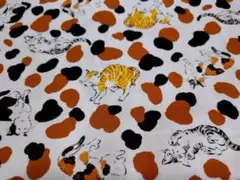 猫柄デザイン オックス生地　１m