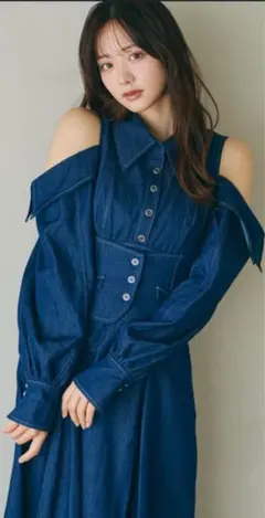 dazzlin オープンショルダーコルセットワンピース