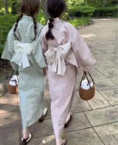 【24時間以内発送】GRL グレイル　新品　線画花柄浴衣セット　ピンク