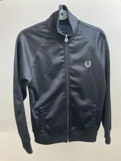 フレッドペリー　トラックジャケット　2ライン　月桂樹刺繍　黒