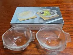 【未使用】カメイガラス KAMEI GLASS フラットフィッシュ 魚型皿 昭和のサムネイル