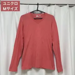 UNIQLO Mサイズ ピンク Vネック Tシャツ