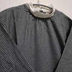 新品サマンサモスモス　保温加工　襟レースブラウス　チェック柄