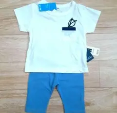 メガネTシャツ　デニム風五分丈パンツ　セットアップ　90サイズ　新品　二点セット