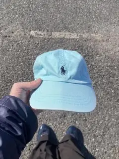 00s POLO RALPH LAUREN ポロ　キャップ ライトブルー 刺繍
