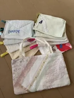 ミニ雑巾　10枚　ハンドメイドレースプチバッグ付き　　F