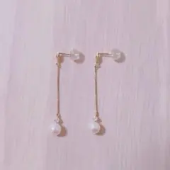 TAKE UP K18K10 タンスイパール ベネチアンチェーン スイングピアス