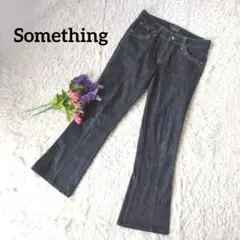 Something　【美品】【ブーツカット】【フレア】【牛革】ブルーデニム
