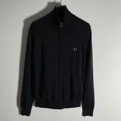 【美品】フレッドペリー メリノウール フルジップニット M 黒金ロゴ22AWのサムネイル