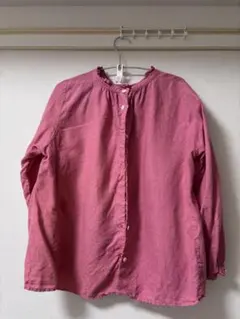 nest Robe リネン スタンドフリルブラウス ピンクのサムネイル