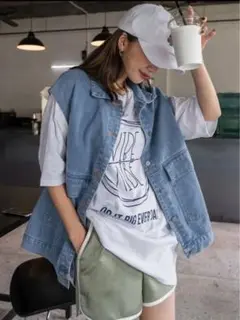 ライトブルー デニムベスト