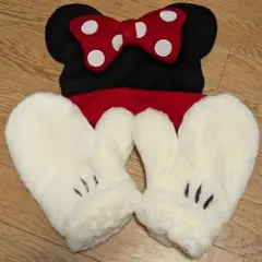 ミニーマウス 冬用帽子と手袋セット 東京ディズニーリゾート製
