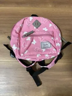 BeBe キッズ リュック ピンク 蝶柄
